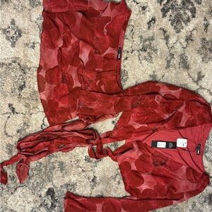 Fashion Nova Red Floral set